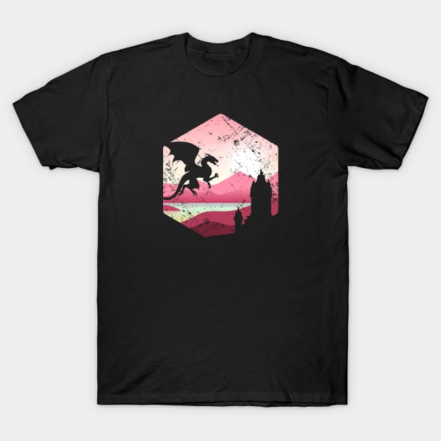Dragon Castle Pink Sunrise T-Shirt by OfficialTeeDreams